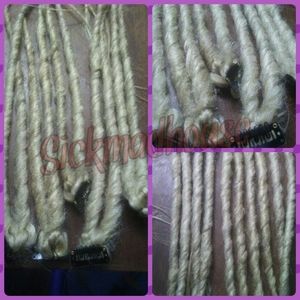 5 Ash Blonde Clip in Synthetic Dreads Dreadlocks